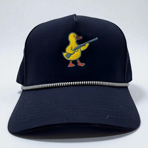 Duck Hunter Embroidered Hat | Navy Performance Rope Snapback | Mad Capper Texas - Picture 1 of 2